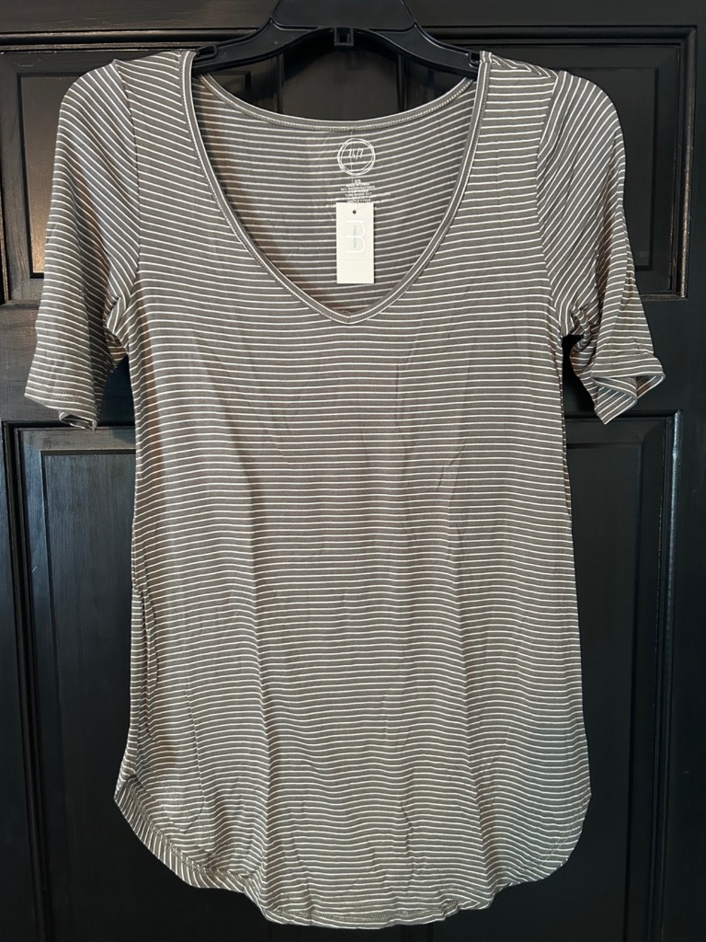 Maurices olive & White Striped Scoop Neck Tee